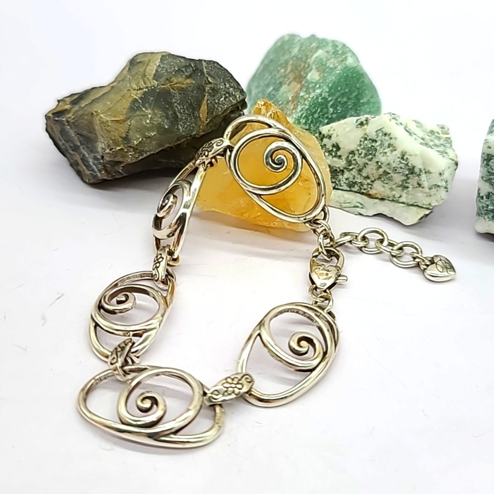 Brighton "ROCK & SCROLL" Swirled Mod 60's Inspired Link Bracelet! Groovy & Fun!
